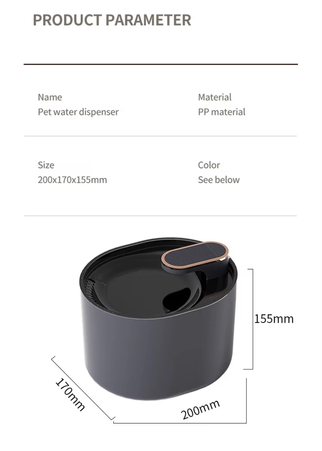 Smart Pet Water Fountain with LED Alert – 3L LED Alerts for water shortage, Ultra-Quiet Pump, Dual Filtration (Carbon+Bubble Cotton), USB Powered