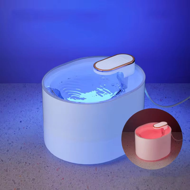 Smart Pet Water Fountain with LED Alert – 3L LED Alerts for water shortage, Ultra-Quiet Pump, Dual Filtration (Carbon+Bubble Cotton), USB Powered