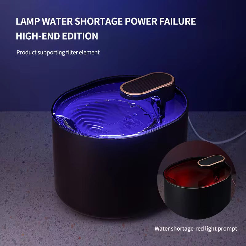 Smart Pet Water Fountain with LED Alert – 3L LED Alerts for water shortage, Ultra-Quiet Pump, Dual Filtration (Carbon+Bubble Cotton), USB Powered